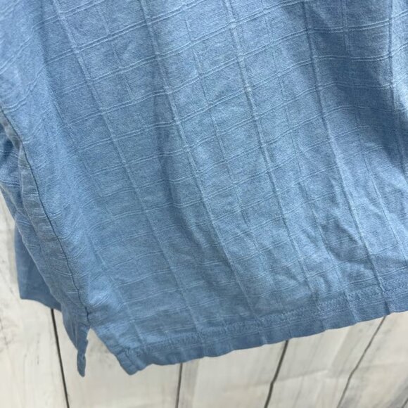 TASSO ELBA (XL) Blue Plaid Knit Golf Polo Shirt Double Mercerized Cotton - Picture 5 of 7